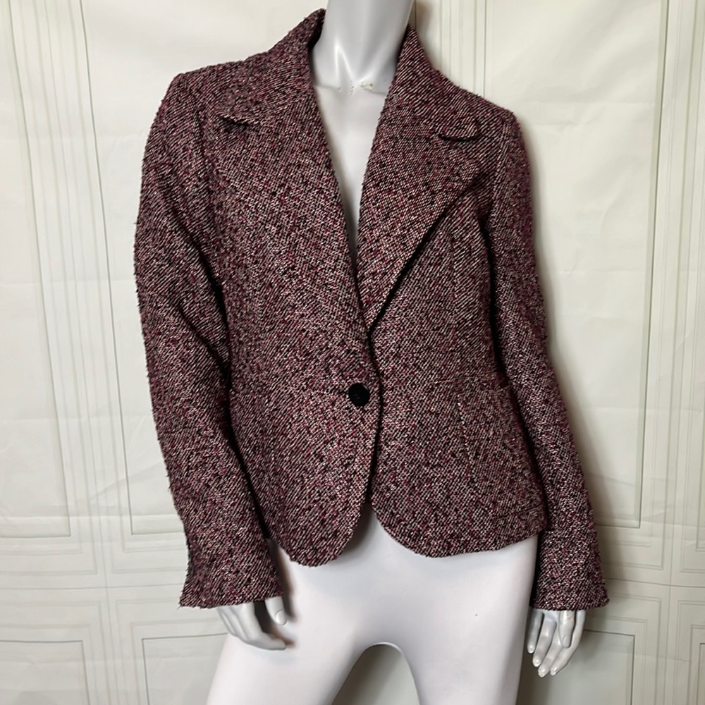 Talbots purple sparkle blazer with pockets size 14 women’s